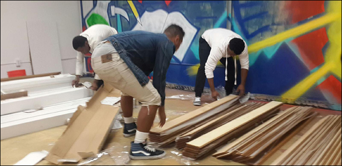 building futures supplies flooring for African American Community Services Agency in San Jose, CA